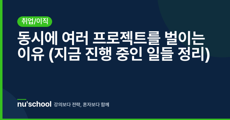 동시에 여러 프로젝트를 벌이는 이유 (지금 진행 중인 일들 정리)