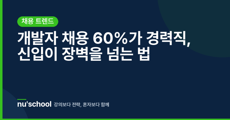 개발자 채용 60%가 경력직, 신입이 장벽을 넘는 법