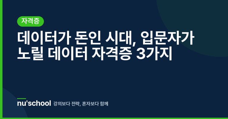 데이터가 돈인 시대, 입문자가 노릴 데이터 자격증 3가지