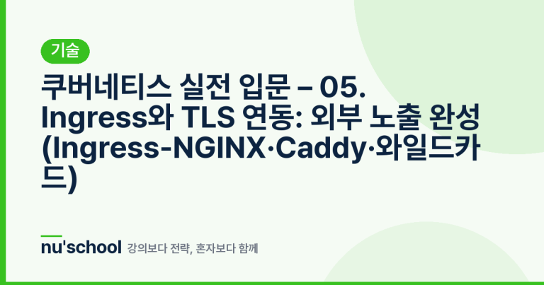 쿠버네티스 실전 입문 – 05. Ingress와 TLS 연동: 외부 노출 완성 (Ingress-NGINX·Caddy·와일드카드)