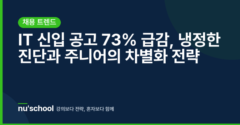 IT 신입 공고 73% 급감, 냉정한 진단과 주니어의 차별화 전략